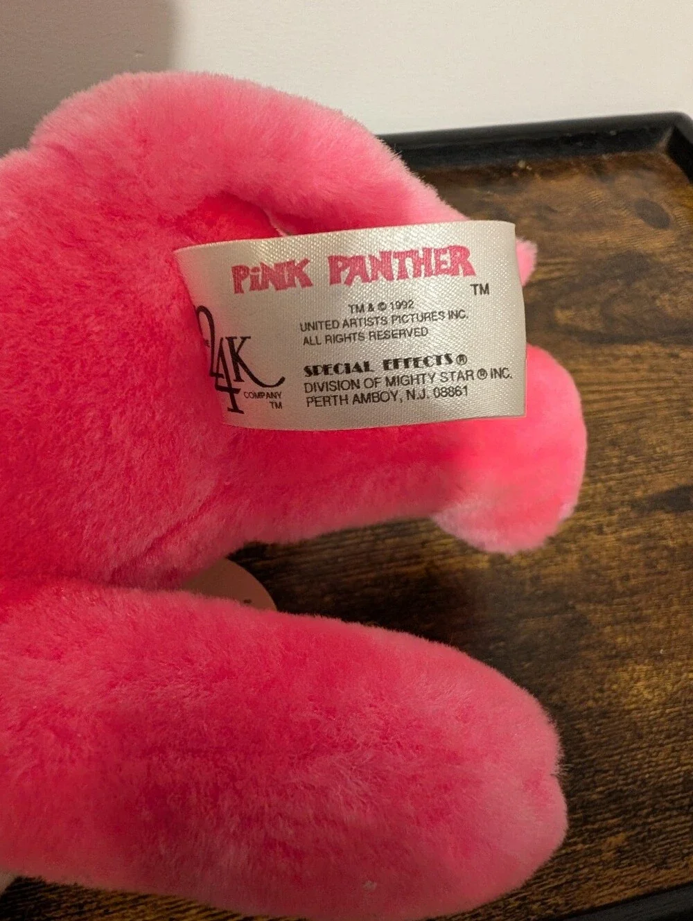 Vintage Pink Panther Plush Stuffed Animal 1992 24k